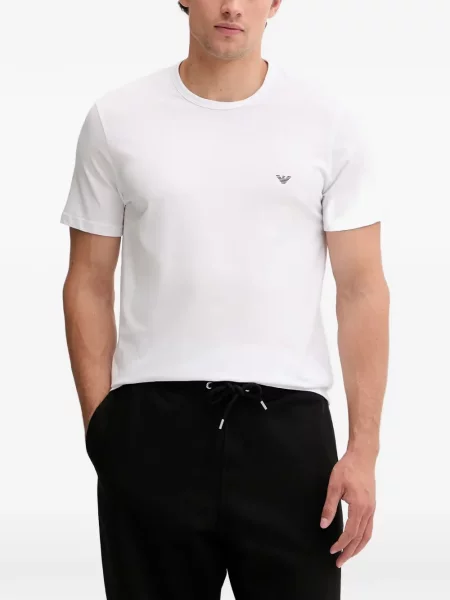 Cămașă Emporio Armani cu imagine alb