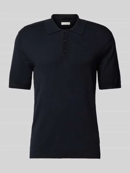 Koszulka polo o kroju slim fit z prążkowanymi wykończeniami model ‘KARLO’ Casual Friday granatowe