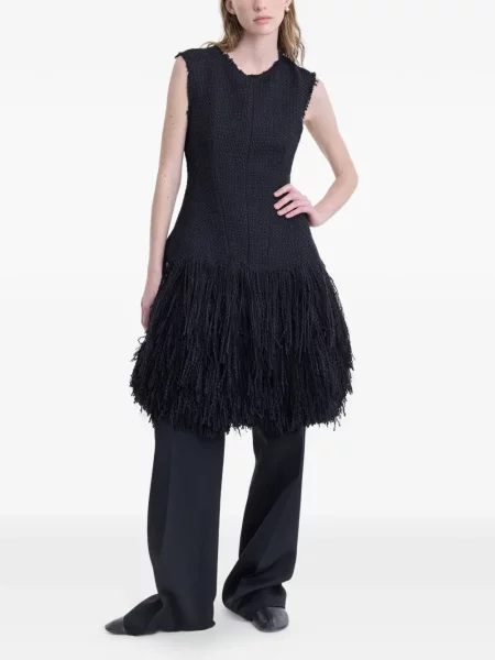 Rochie midi Fforme cu franjuri negru