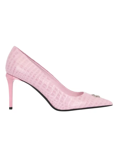Czółenka Philipp Plein skórzana różowa