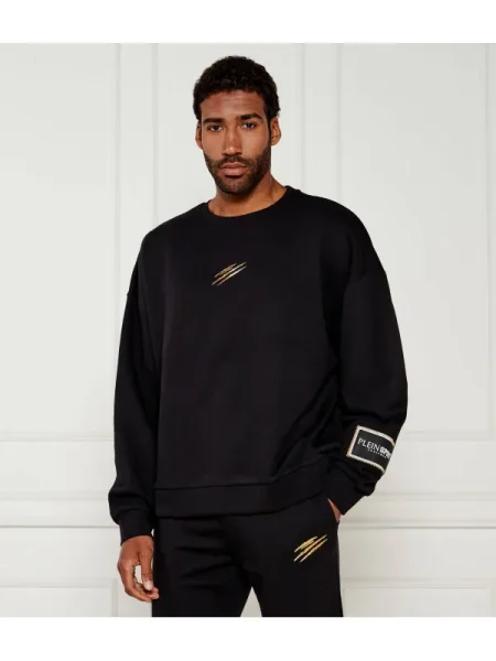 Plein Sport Pulóver Label | Relaxed fit fekete