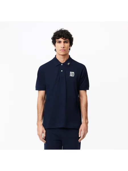Lacoste Polo Classic Fit Z Bawełny Organicznej granatowy