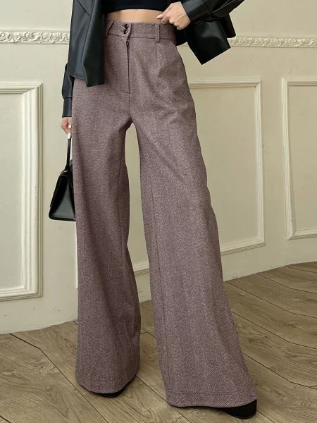 Брюки палаццо Jadone Fashion коричневые