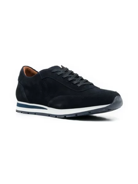 Sneakersy Hackett zamszowe z logo niebieskie