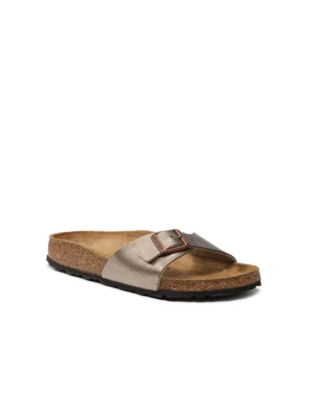 Klapki Birkenstock skórzane szare