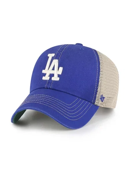 Шапка с козирка 47 brand MLB Los Angeles Dodgers с десен тъмносиньо