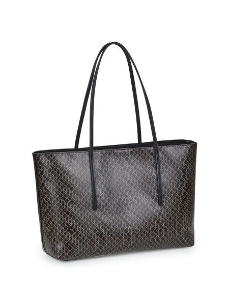 Shopper kabelka Calvin Klein s remienkami z ekologickej kože hnedá