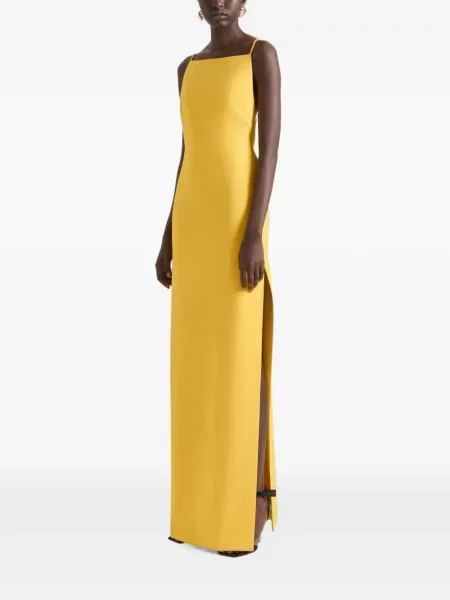 Lung rochie Givenchy din crep galben