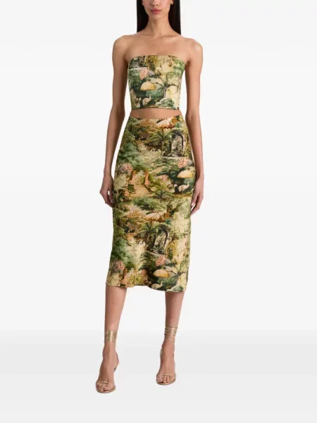 Fustă midi Alice + Olivia verde