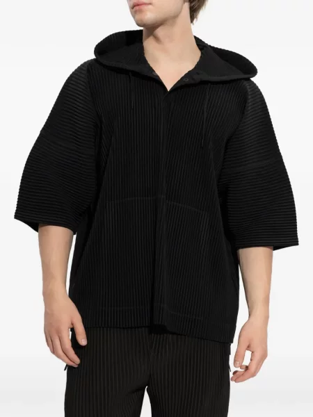 Къс суичър с качулка Homme Plissé Issey Miyake черно
