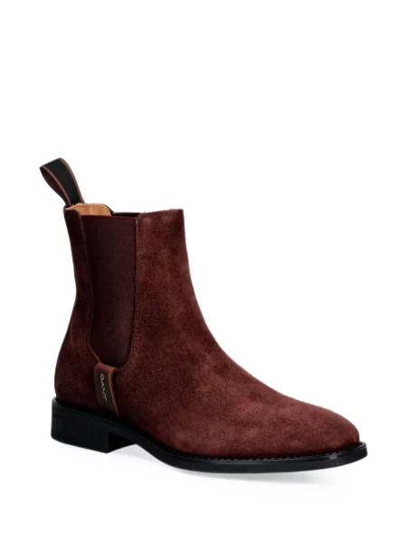 Botine chelsea Gant din piele de căprioară roșu