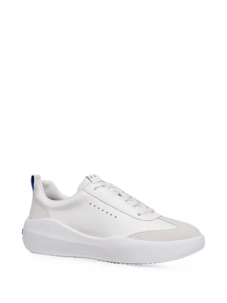 Sneakerși Geox din piele de căprioară alb