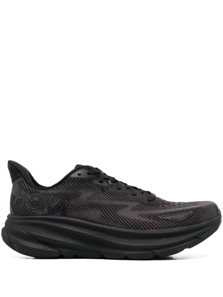 Sneakerși Hoka One One cu șireturi plasă negru