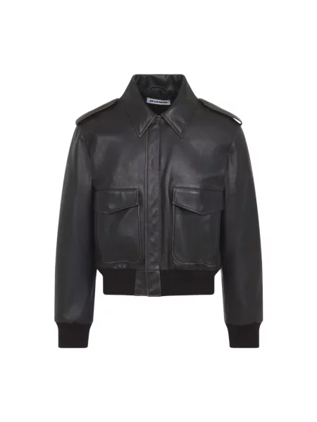Kurtka skórzana Jil Sander czarna