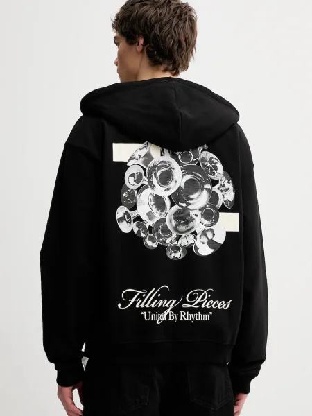 Mikina Filling Pieces Zip Hoodie Bouquet čierna