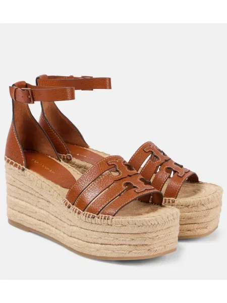 Espadrile Tory Burch din piele maro