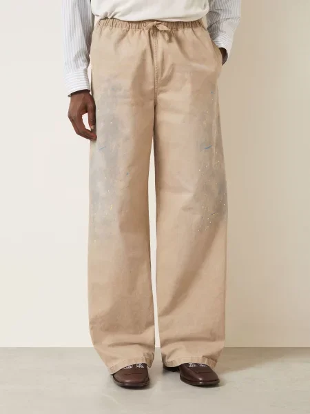 Acne Studios Kalhoty Regular Fit béžová