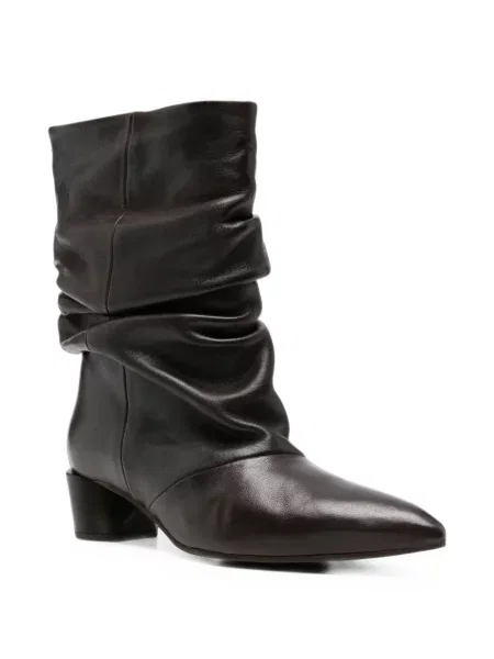 Botine Liska din piele cu volane maro