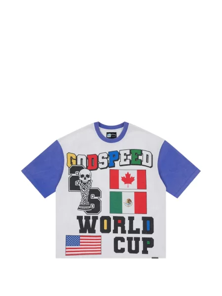 Tricou Godspeed cu imagine alb