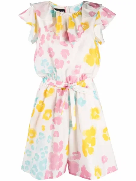 Salopetă Boutique Moschino cu model floral cu imagine alb