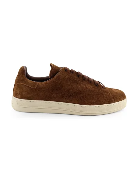 Sneakersy Tom Ford zamszowe brązowe