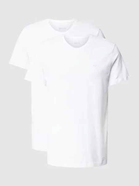 T-shirt z dekoltem w serek w zestawie 3 szt. model ‘ComfortS’ Boss biała