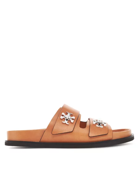 Tory Burch Natikači T Lock Sport Slide rjava