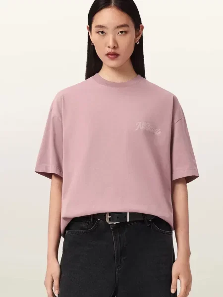 AllSaints tricou oversized pentru femei din ODYSSEY ETTA TEE roz
