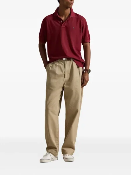 Dlouhá pruhovaná s límcem kšiltovka Polo Ralph Lauren modrá