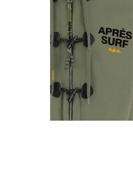 Hanorac cu glugă Après Surf cu imagine verde