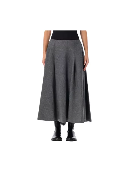 Spódnica maxi Ami Paris wełniana szara