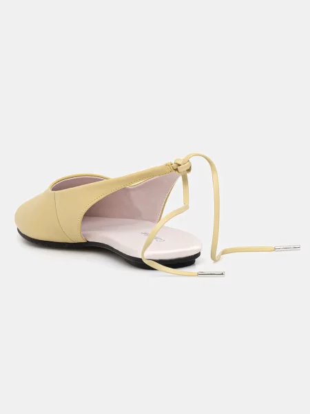 Calvin Klein bőr balerina cipő BALLERINA SLING BACK LTH sárga