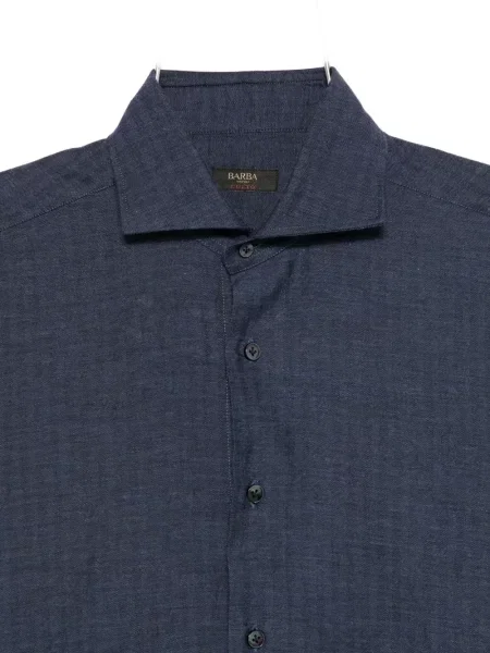 Риза Barba с десен рибена кост синьо