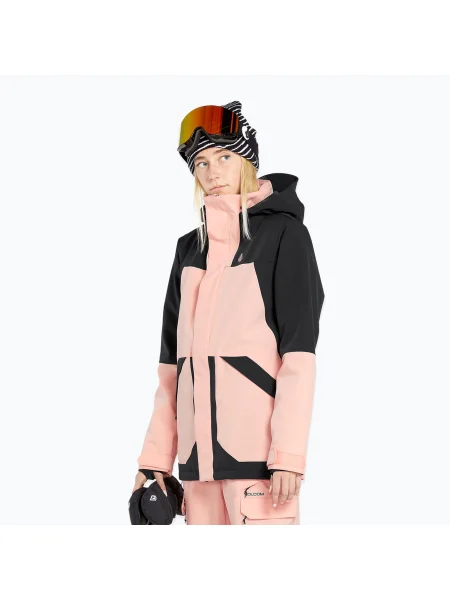 Női snowboard dzseki Volcom Shelter 3D Stretch korallszínű kabát. Méret: M rózsaszín