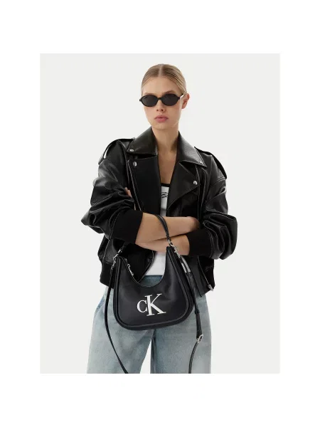 Calvin Klein Torba za na rame / bijela crna