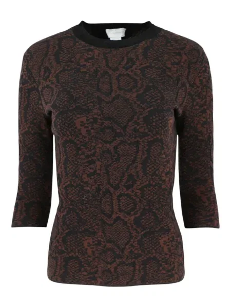 Koszulka Stella Mccartney z nadrukiem w wężowy wzór brązowa