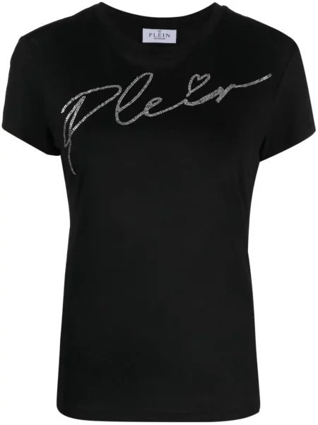 Tricou Philipp Plein cu decolteu rotund negru