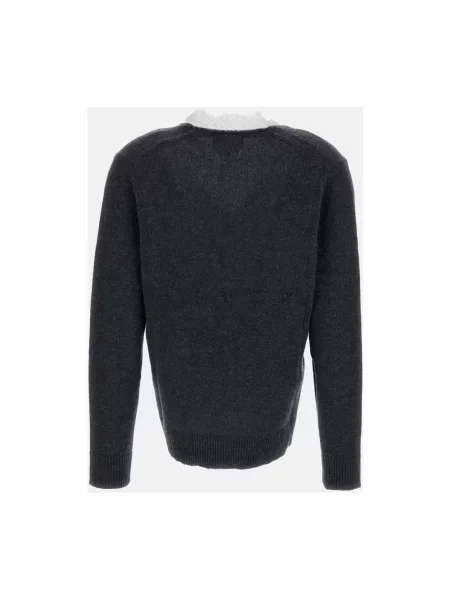Sweter Loulou De Saison z kaszmiru z głębokim dekoltem szary