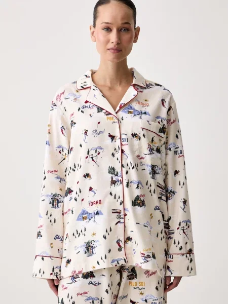 Polo Ralph Lauren dvojdielne pyžamo dámske béžová