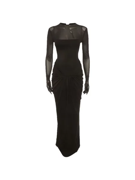 Rochie maxi Chats By C.dam drapată negru