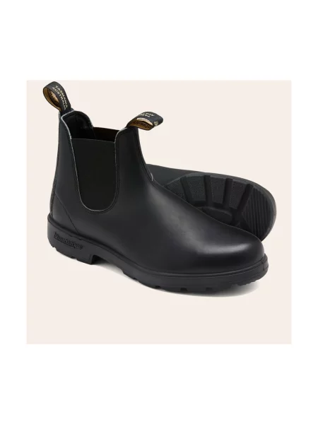 Botki Blundstone skórzane z logo czarne