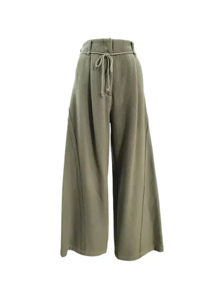 Cu centură pantaloni Muller Of Yoshiokubo de lână verde