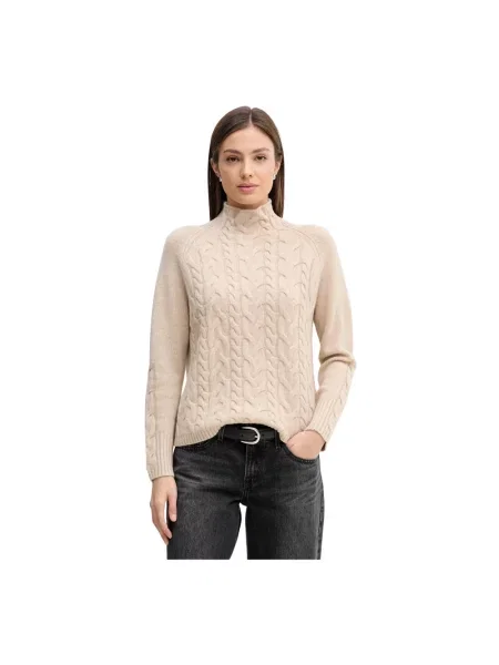 Sweter z golfem Benetton brązowy