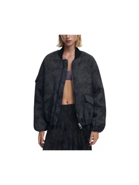 Kurtka przejściowa Desigual z długim rękawem czarna