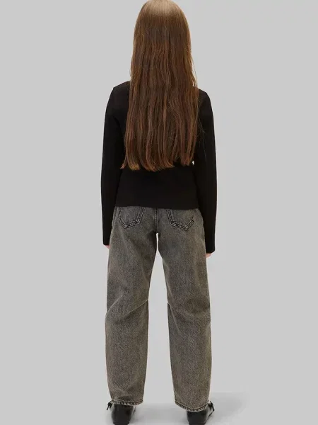 Calvin Klein Jeans блуза с дълги ръкави за деца с черно