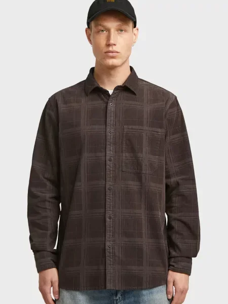 Клетчатая рубашка G-star Raw коричневая