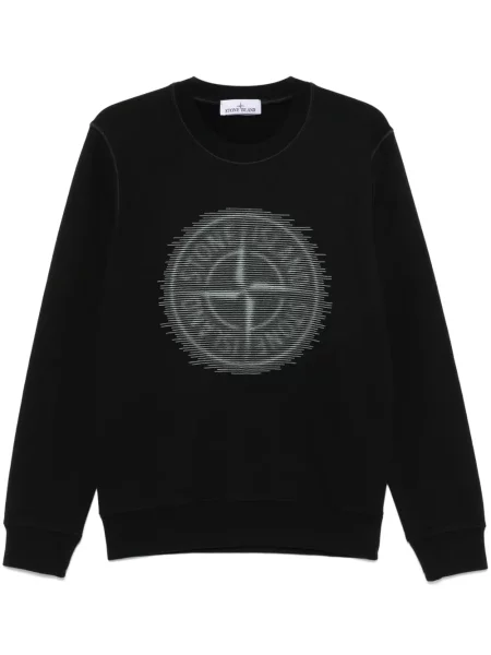 Mikina Stone Island jersey s kamínky černá
