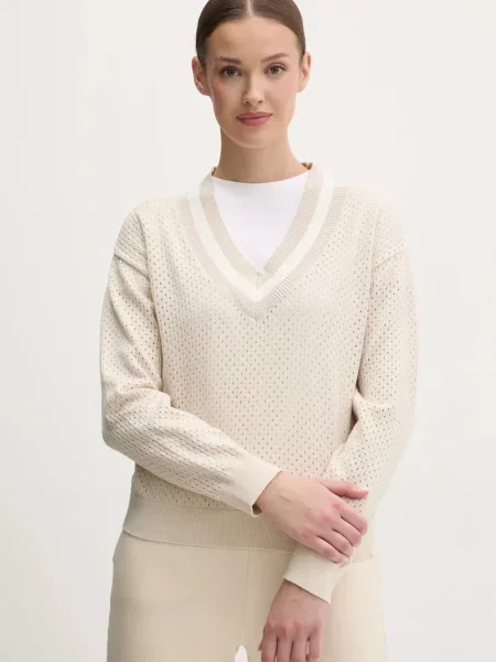 Пуловер Dkny дамски от лека материя бежово