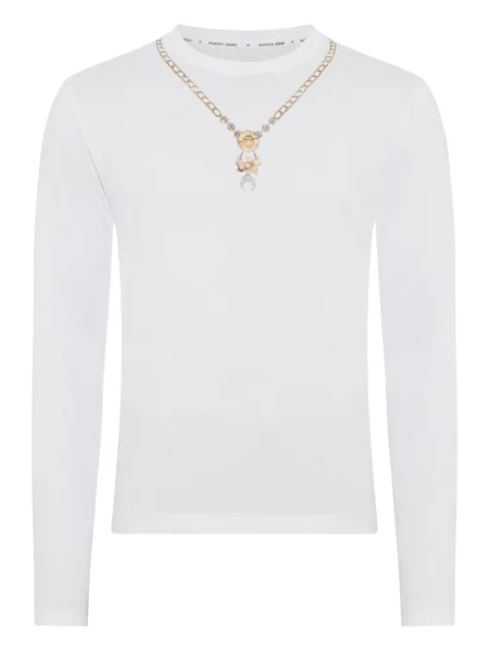 Tricou Marine Serre cu imagine lung alb
