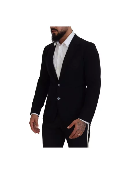Marynarka Dolce And Gabbana elegancka tweedowa czarna